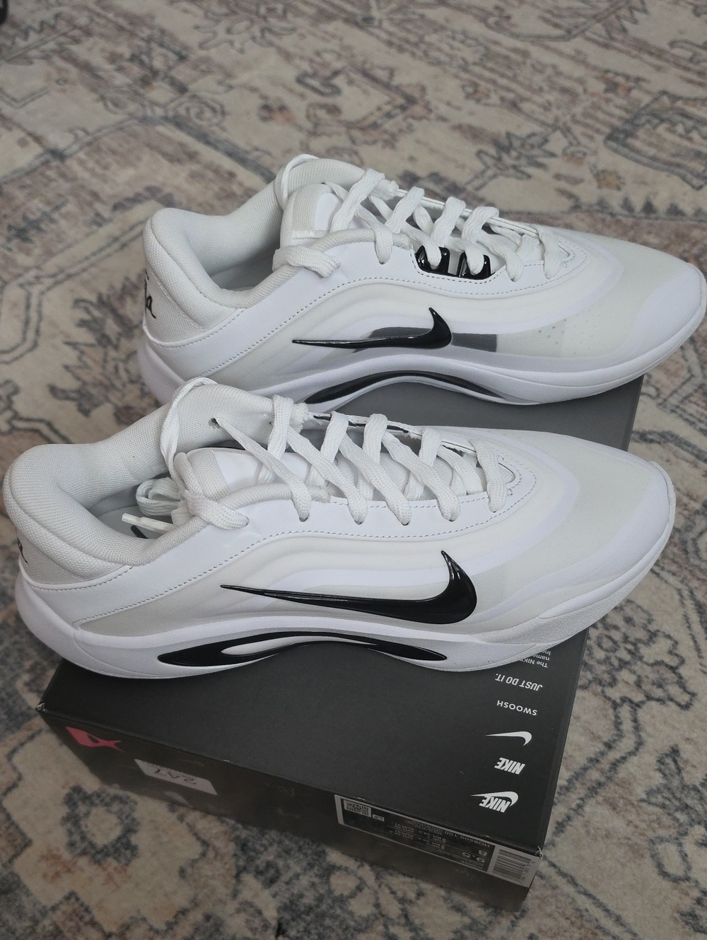 New Nike Women’s 9.5 A'One White Sneakers with Black Swoosh. Never Worn.